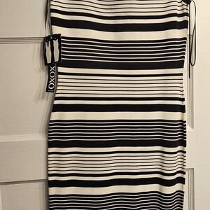 XOXO Black and White Striped Dress